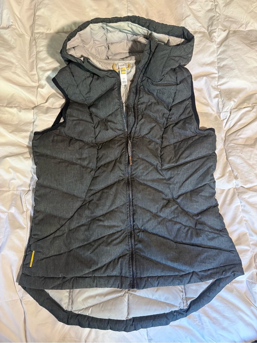Lole Quilted Hooded Vest in Charcoal Gray